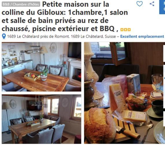 Petite Maison Sur La Colline Du Gibloux: 1Chambre,1 Salon Et Salle De Bain Prives Au Rez De Chausse, Piscine Exterieur Et Bbq , Le Chatelard  ภายนอก รูปภาพ